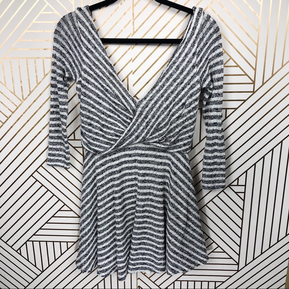Free People Striped Long Sleeve Dress Shirt